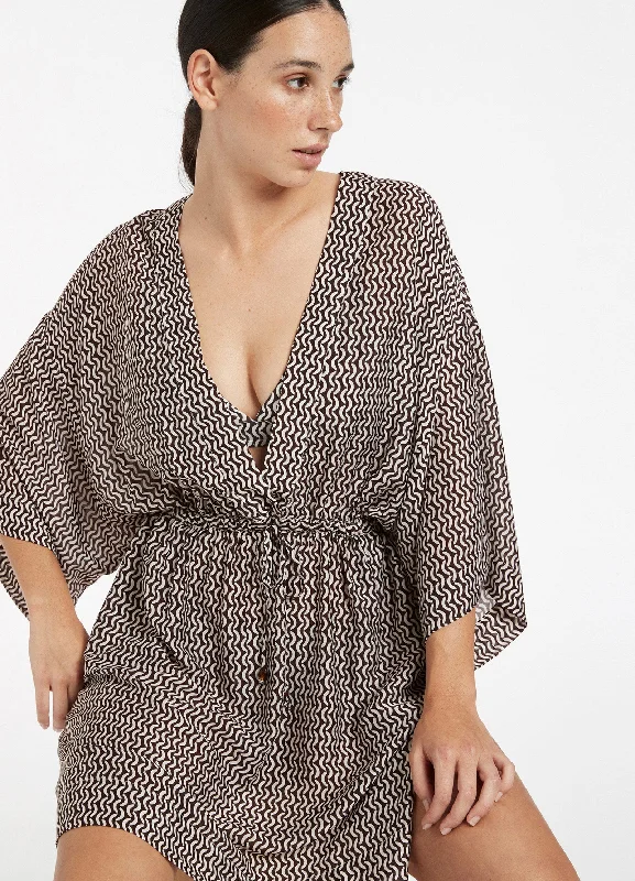 Today Only Ipanema Gather Front Kaftan - Chocolate