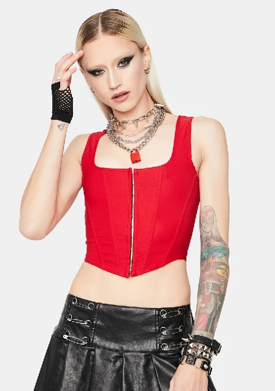 Relaxed Style Cherry Down For It Corset Top