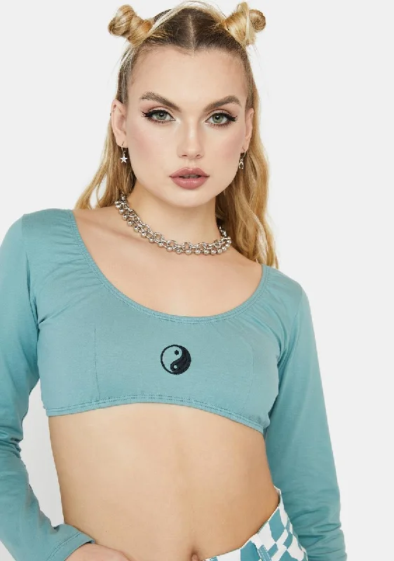 Elegant Attire For The Modern Lady Teal Mia Crop Top