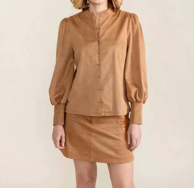 Unleash Your Fashion Constance Blouse In Camel