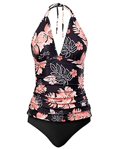 Cool Prices Two Piece Plus Size Halter V Neck Tankini