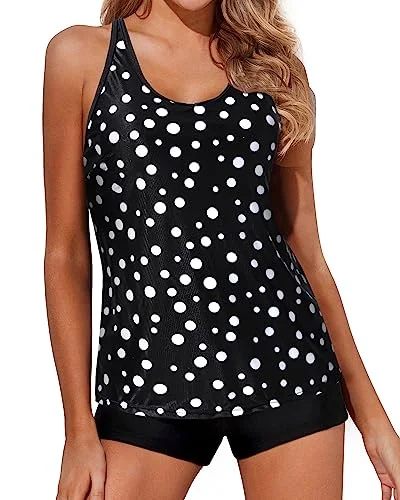 Stylish Basics Two Piece Athletic Tankini Swimsuits