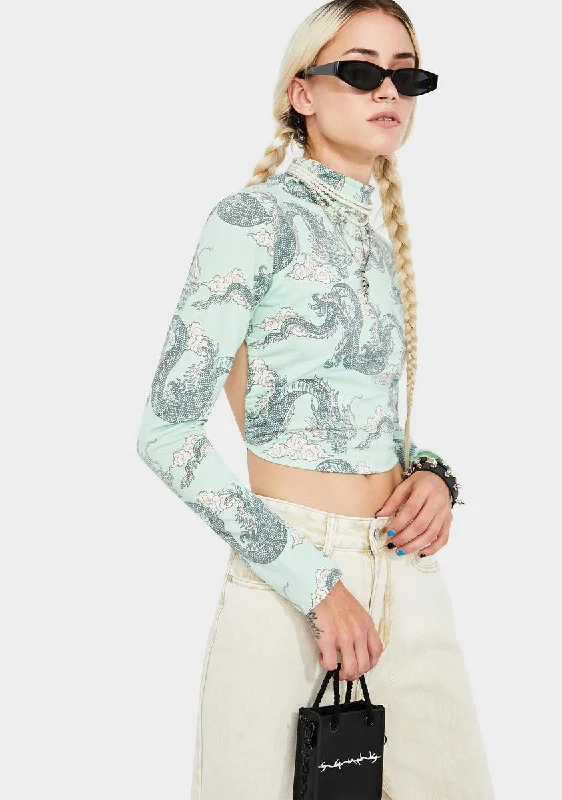 Ride The Style Wave Dragon Quelia Crop Top