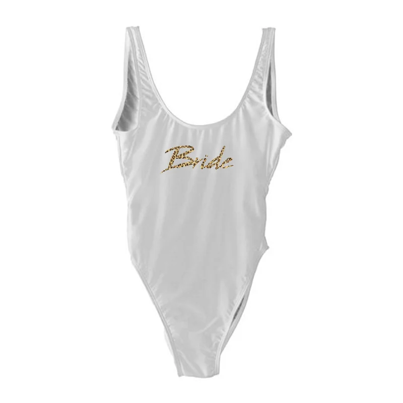 Daily Deals BRIDE W/ CHEETAH TEXT // NEW WILD THING FONT [SWIMSUIT]