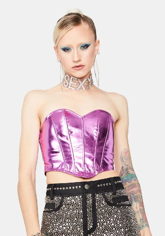 The Good Stuff Fairy Heart Metallic Corset Top