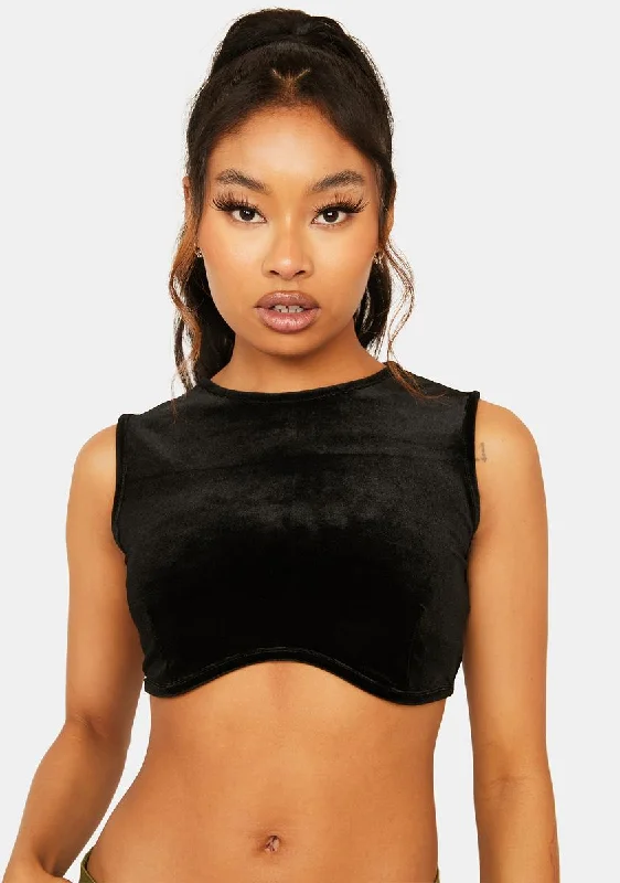 Absurdly Cheap Sale Play Rough Velvet Crop Top