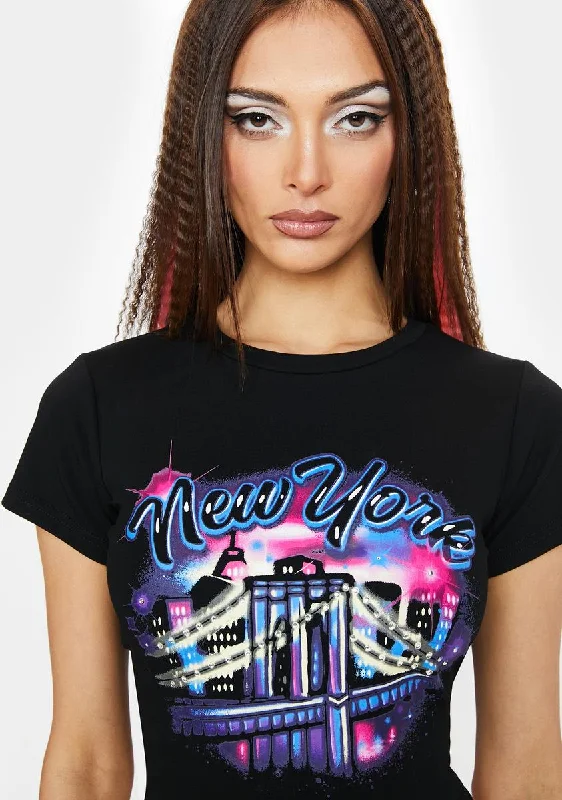 Style Breakthroughs Brooklyn Baby Airbrush Crop Top