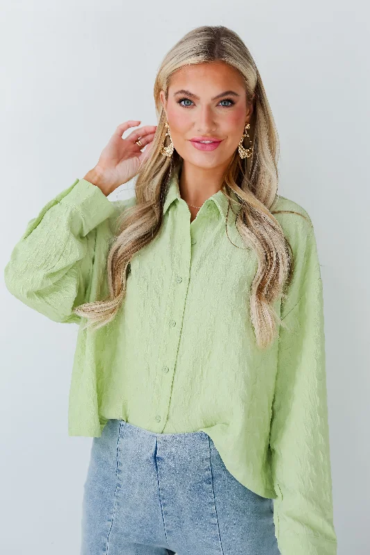 Trendy Women's Wear Collection FINAL SALE - Budding Charm Lime Textured Blouse