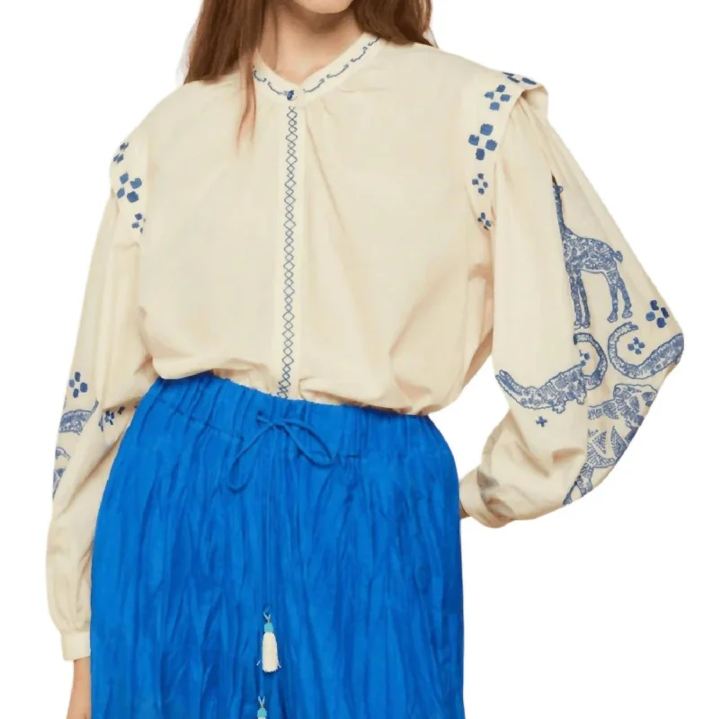 Style Your Wardrobe Embroidered Blouse In Var Unica