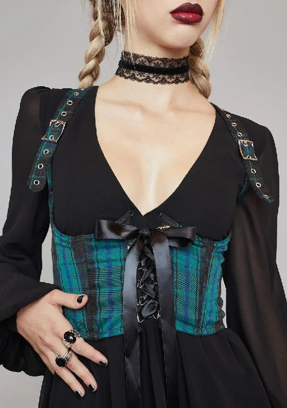 Spring Fashion Deathly Bored Plaid Underbust Corset