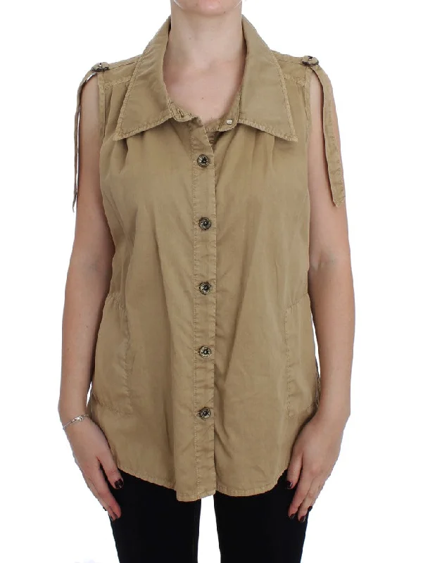 Now On Sale For Chic Urban Styles PLEIN SUD  Cotton Sleeveless Women's Shirt