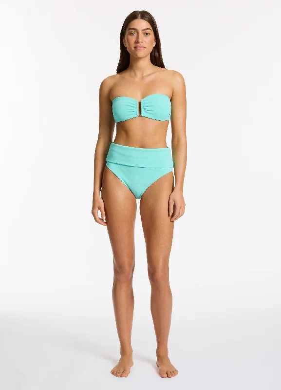 Fashion Forward Outfits Isla Rib Fold Down High Waisted Bikini Bottom - Dolce