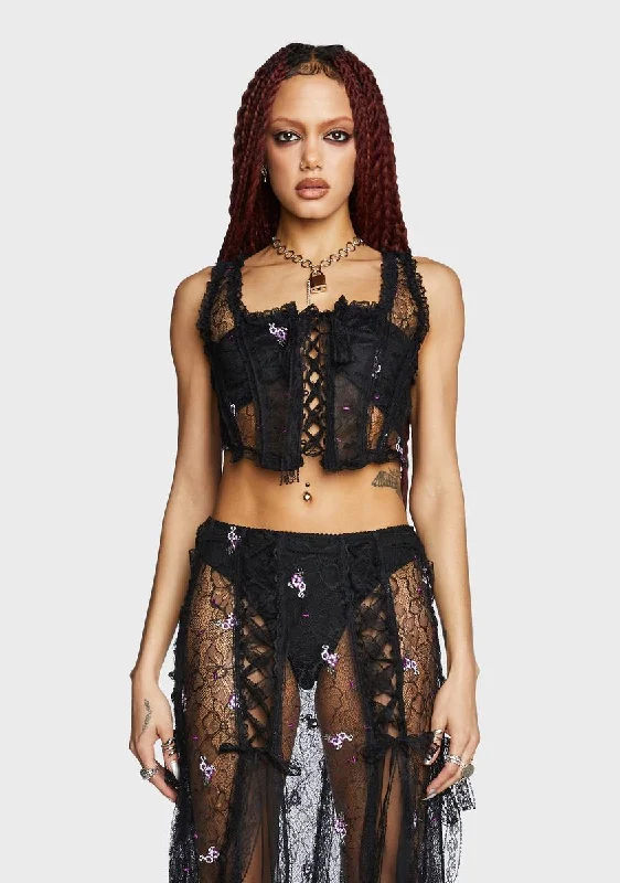 Preppy Style Myth In Bloom Lace Corset