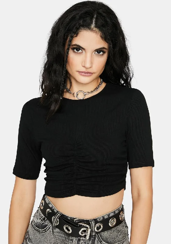 Relaxed Fashion Made For U Ruched Front Crop Top