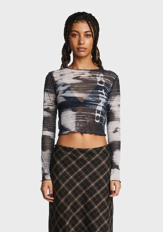 Huge Markdowns Electric Angel Mesh Crop Top