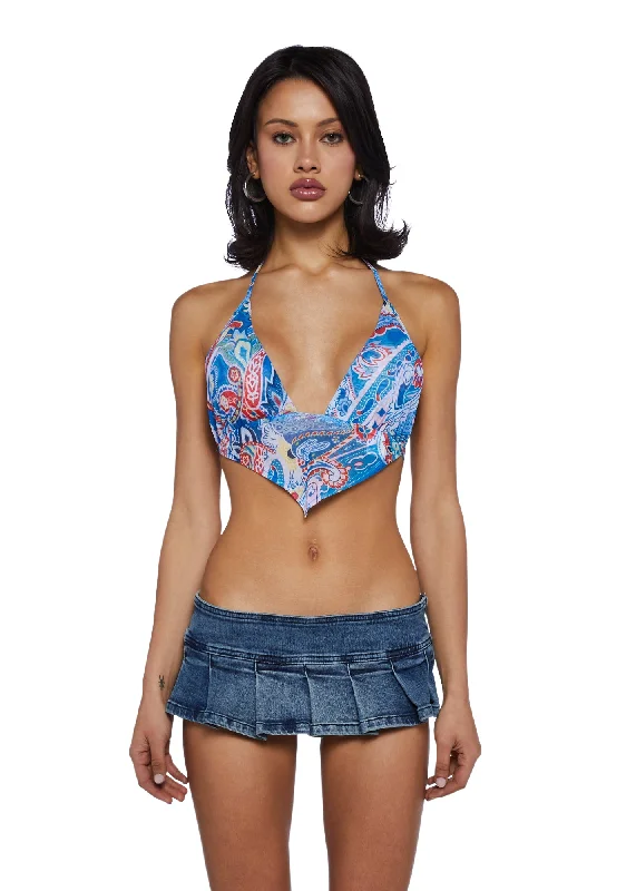 Shop Our Looks Carefree Soul Halter Top - Blue