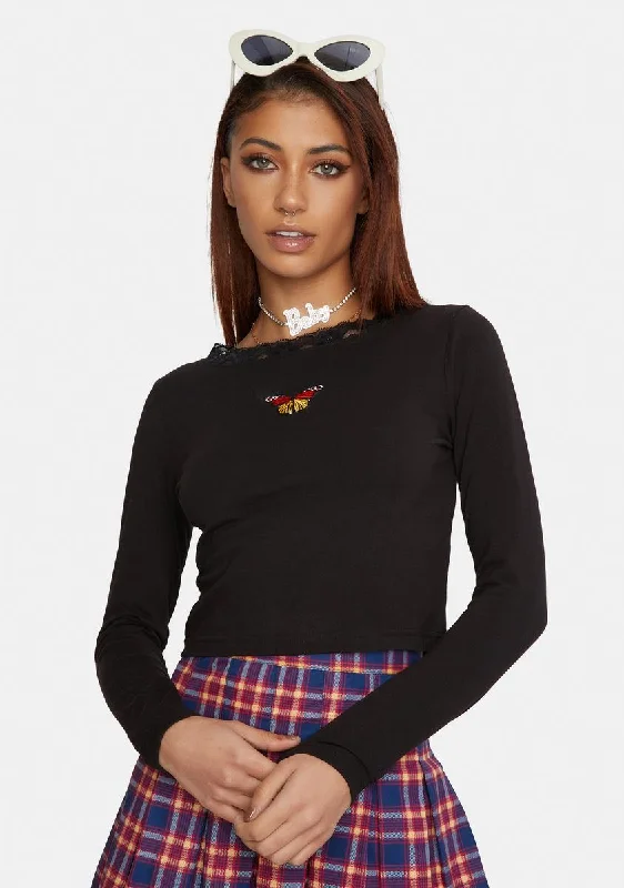 Quality Wear Butterfly Crop Top