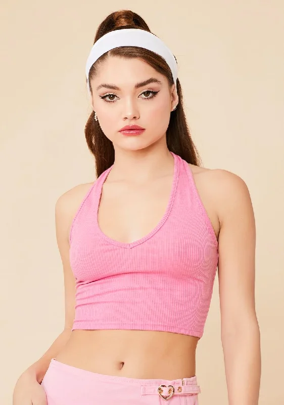 Modern Romance Sugar Match Me Cropped Halter Tank