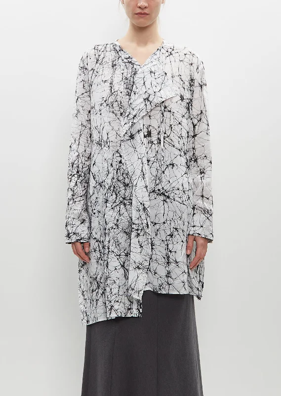 Holiday Attire Sale Viscose Asymmetric Printed Blouse