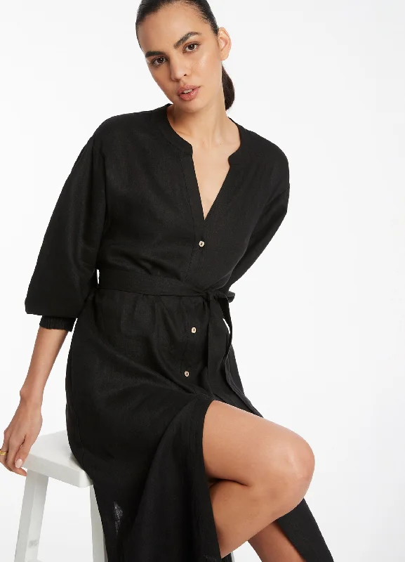 Fashion Sale Jetset Shirred Cuff Shirt Dress - Black