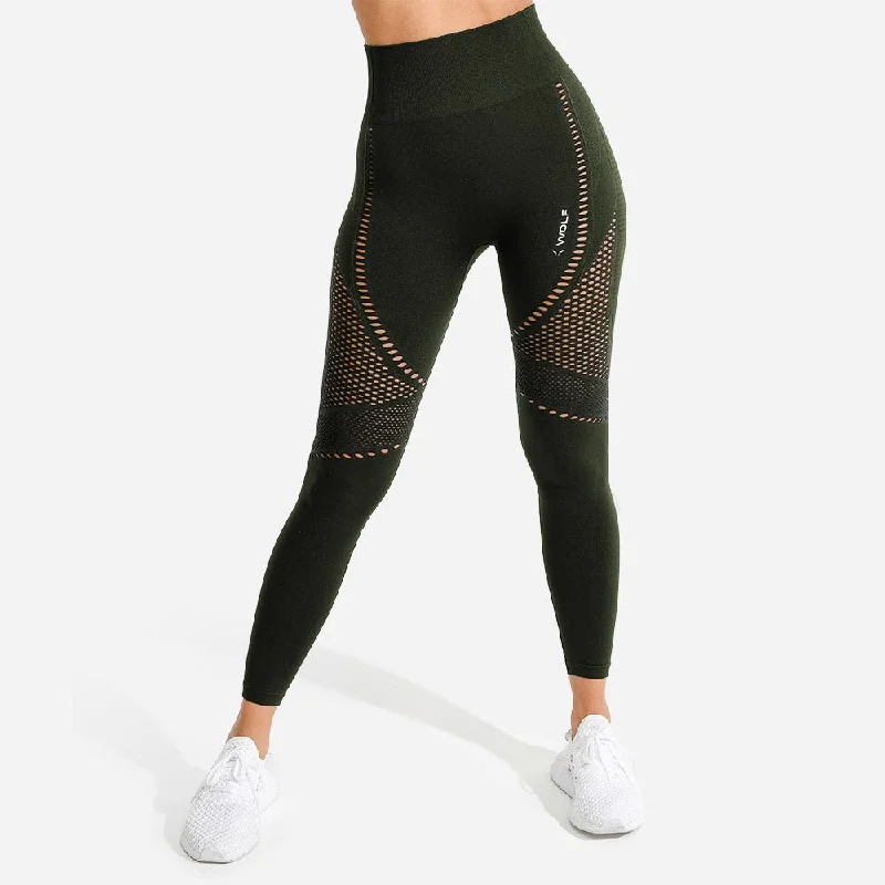 Boutique Styles Meta Seamless Leggings - Khaki