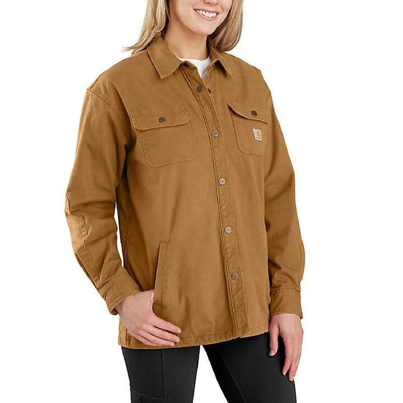 Hot Trends Carhartt Women's Rugged Flex Canvas Fleece-Lined Shirt Jac