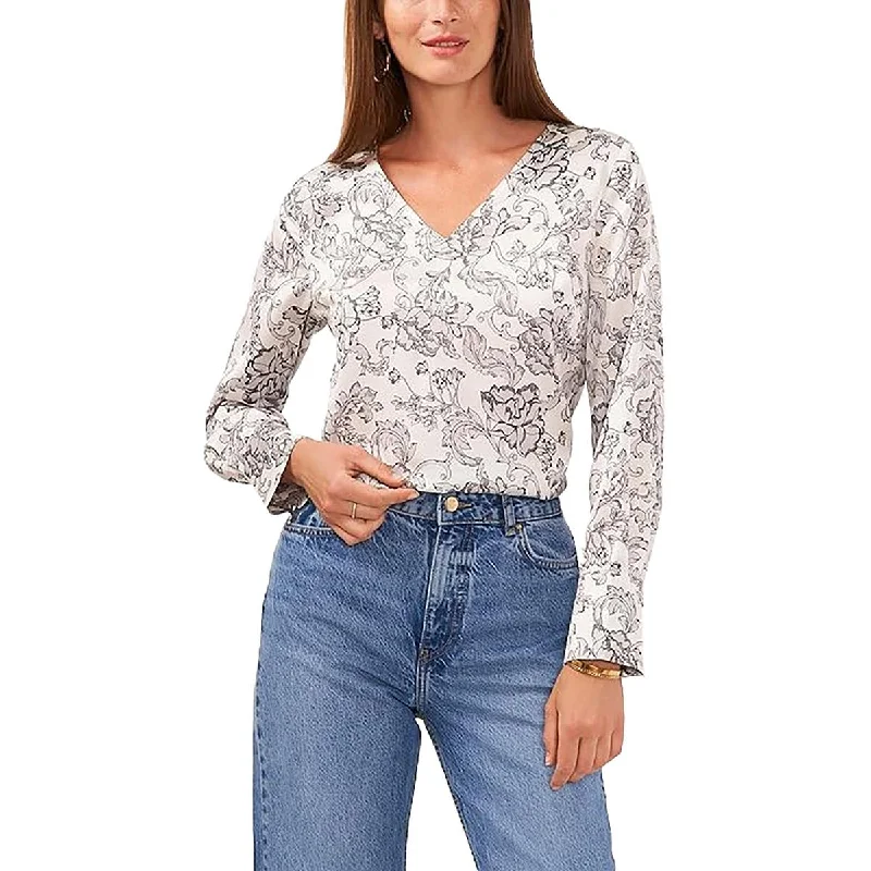 Latest Trends Womens Printed V-Neck Blouse