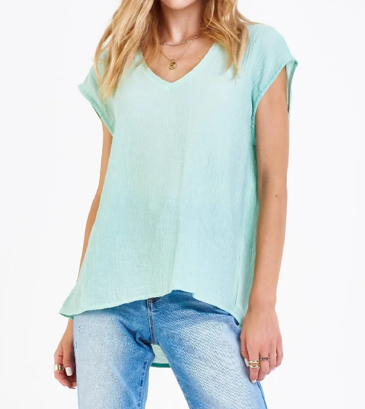 Feminine Flow Yanins Sleeveless Top In Sea Foam