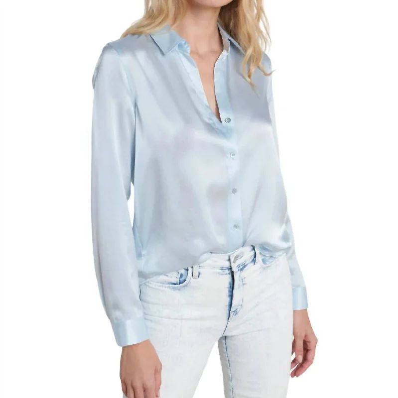 Casual Chic Tyler Silk Blouse In Ice Water