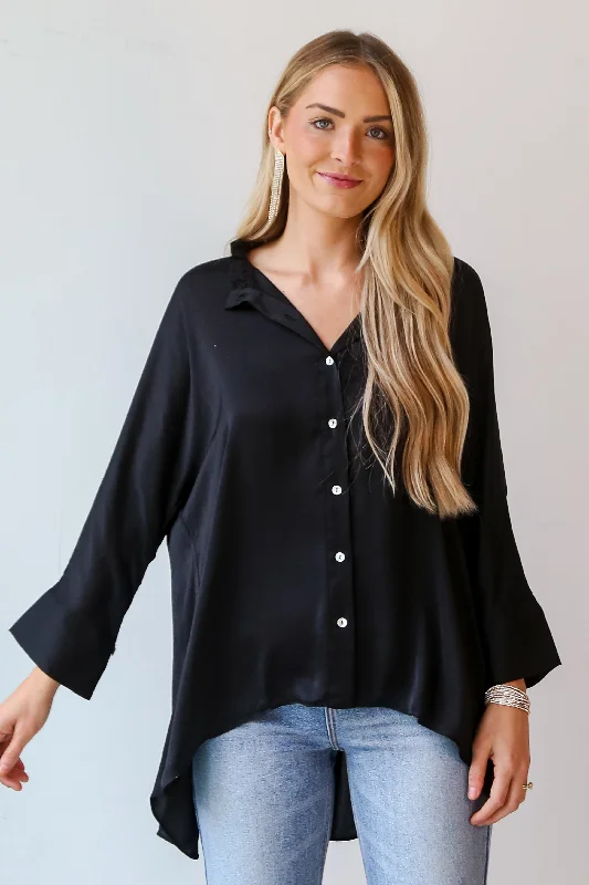 Comfortable Clothes FINAL SALE - Marvelous Icon Satin Oversized Blouse