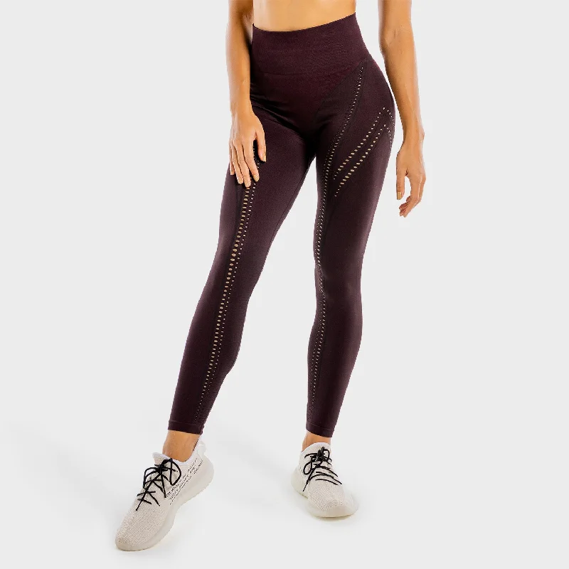 Stylish Savings Ultra Seamless Leggings - Burgundy