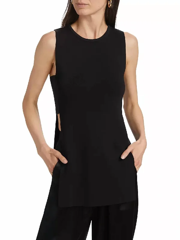 Designer Wear On Sale Canoga Knit Top In Black