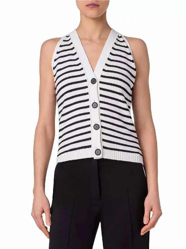 Special Offer For You Kodak Striped Knit Top In Cream Black