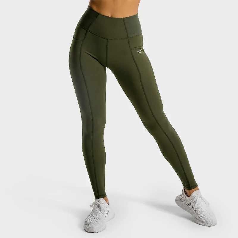 Trendy Street Style Core Leggings - Khaki