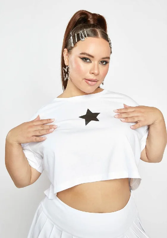 Stylish Basics Plus Star Of The Show Crop Tee