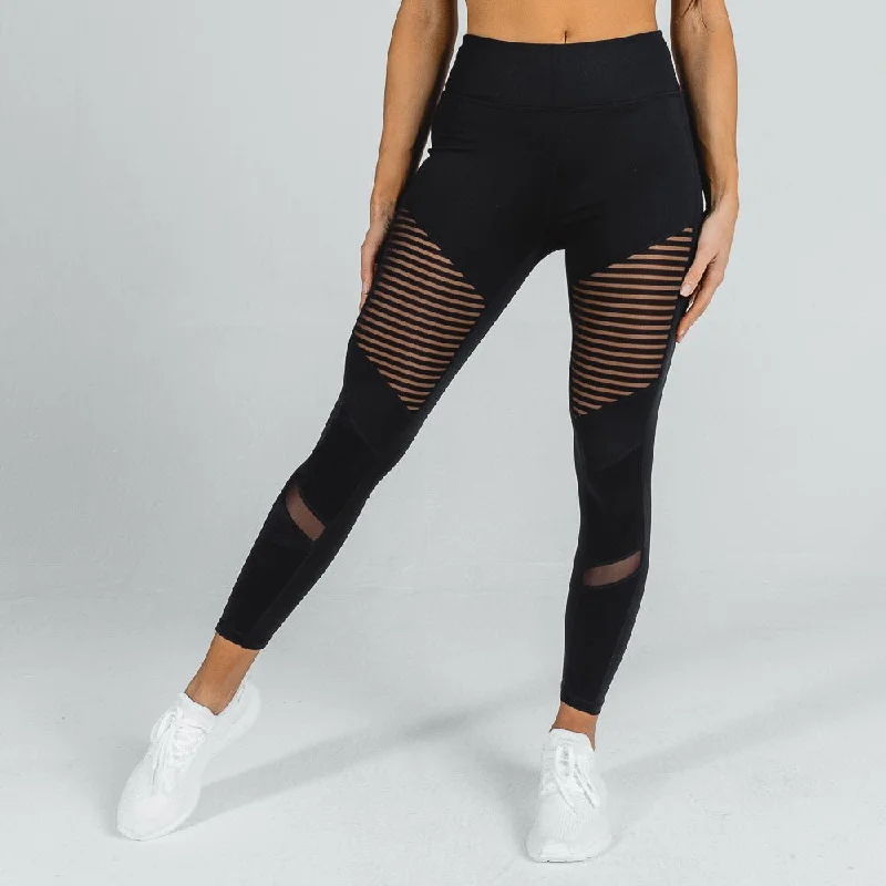 Fashion Forward Femme Mesh Leggings - Black