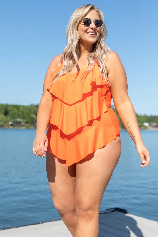 Evening Elegance Summertime's Calling Swimsuit, Orange