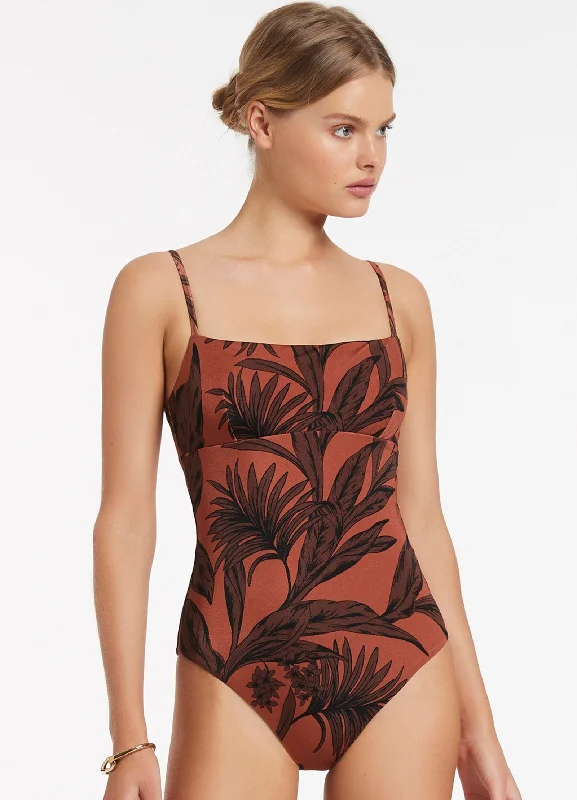 Business Casual Outfits Desert Palm Tank One Piece - Terracotta