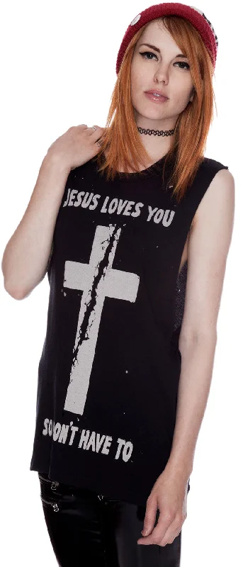 Dreamy Draping Jesus Loves Muscle Tank