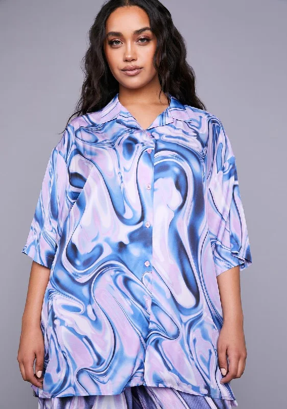 Now On Sale For Chic Urban Styles Plus Soul Vibration Oversized Shirt