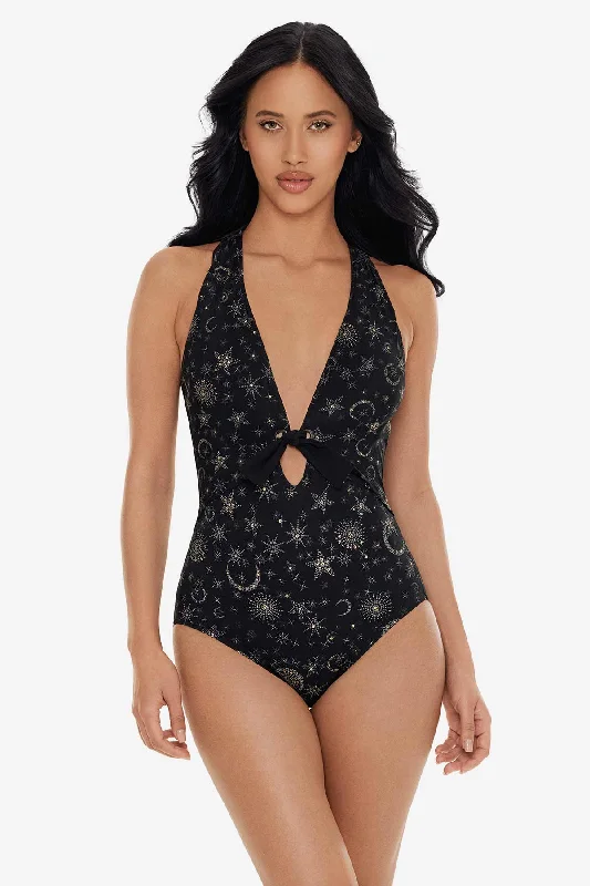 Disco - Inspired Retro Dance Look Lucky Stars Halle One Piece Swimsuit