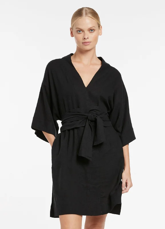 Early Access To Art Deco Styles Sale Jetset Kimono Kaftan - Black