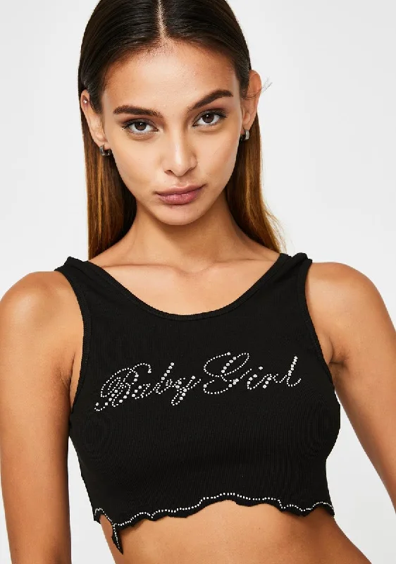 Fashion Essentials Black Forever Ya Baby Girl Crop Top