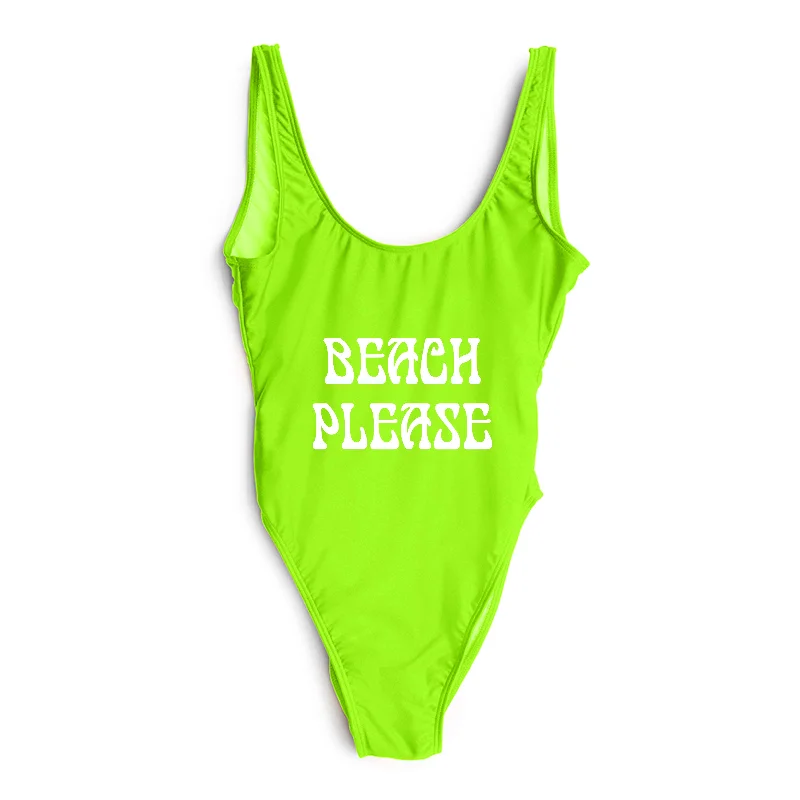 Stylish Women's Apparel BEACH PLEASE // NEW FONT [SWIMSUIT]