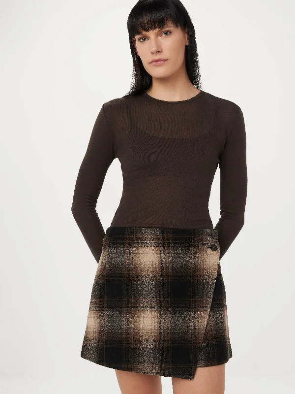 Casual Chic Clothing The Mini Wrap Skirt in Dark Chocolate