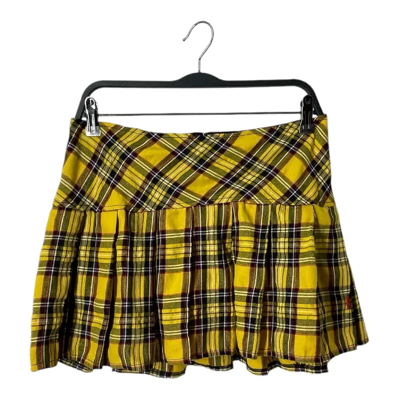 Fashion Essentials TRIPP NYC/Skirt/M/Plaid/Cotton/YEL/PLAID SKIRT