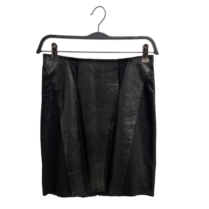 Relaxed Style Helmut Lang/Skirt/4/Rayon/BLK/leather stripes