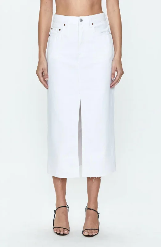 Redefining Women's Fashion Alice Midi Skirt In White