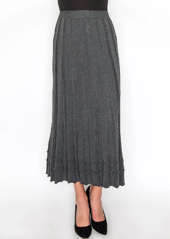 Hot Brand Discounts Grey Knit Skirt with Ruffle Hem