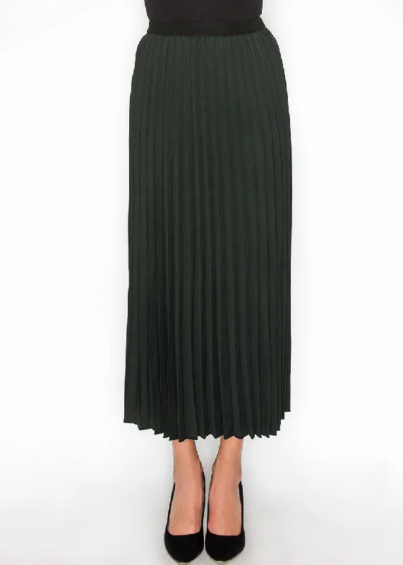 Buy More, Save More Hunter Green Midi Pleat Skirt